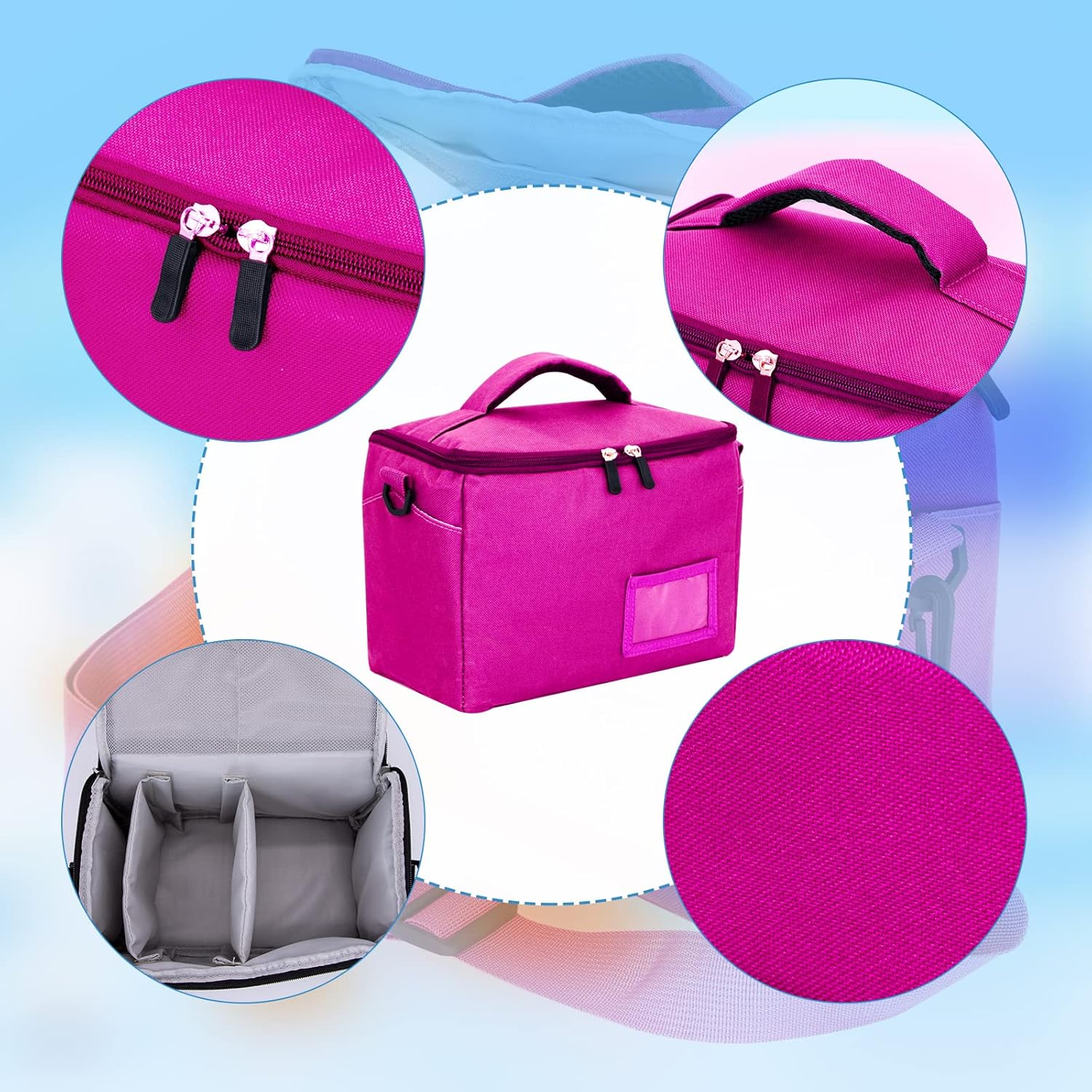 Sac de transport enfants Toniebox - polyester rose - rangement compact