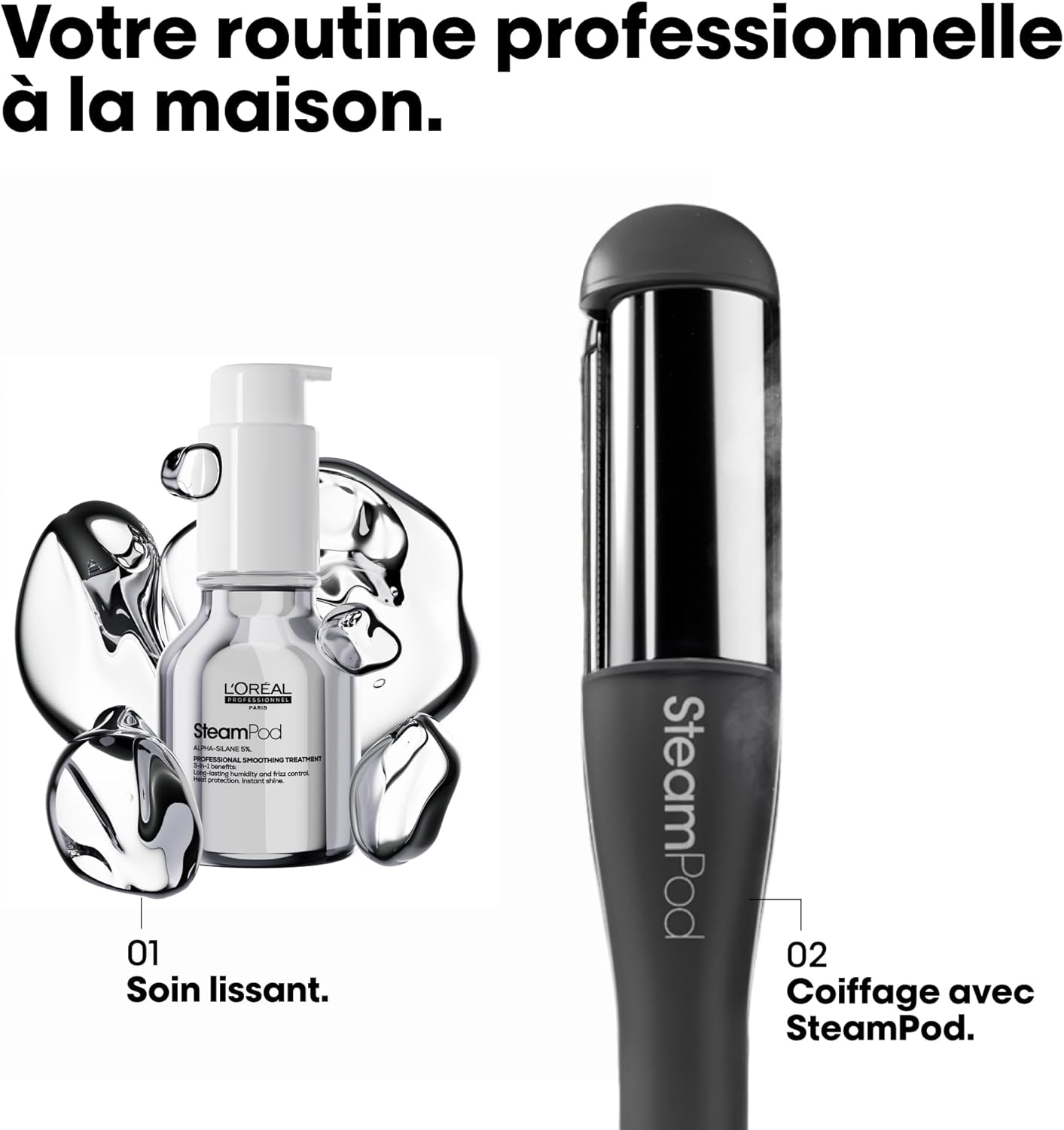 L'Oréal Professionnel - SteamPod 4 - technologie vapeur - coiffage rapide, tous types de cheveux