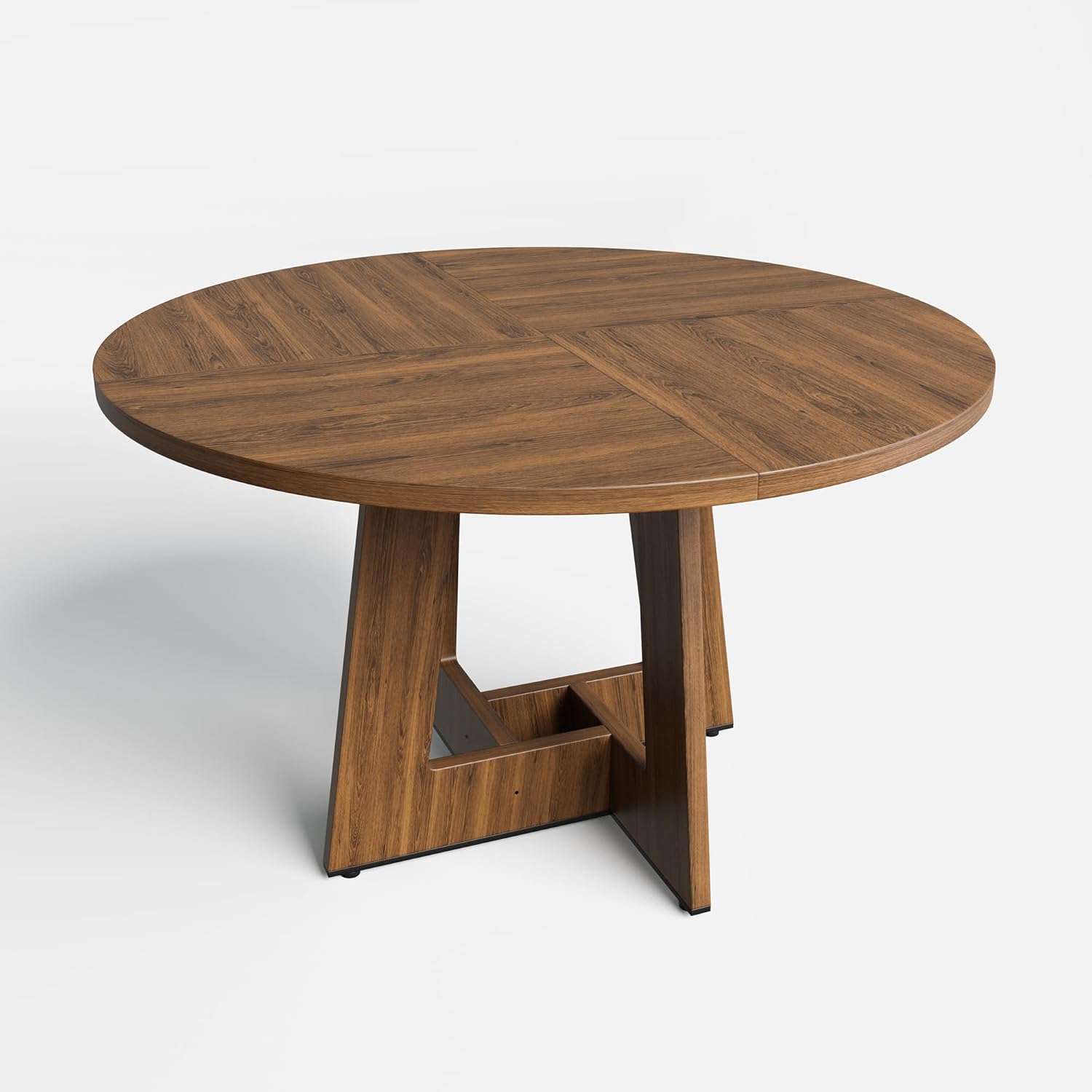 YOUDENOVA - Table à manger rétro 120cm, bois, 4-6 personnes, brun
