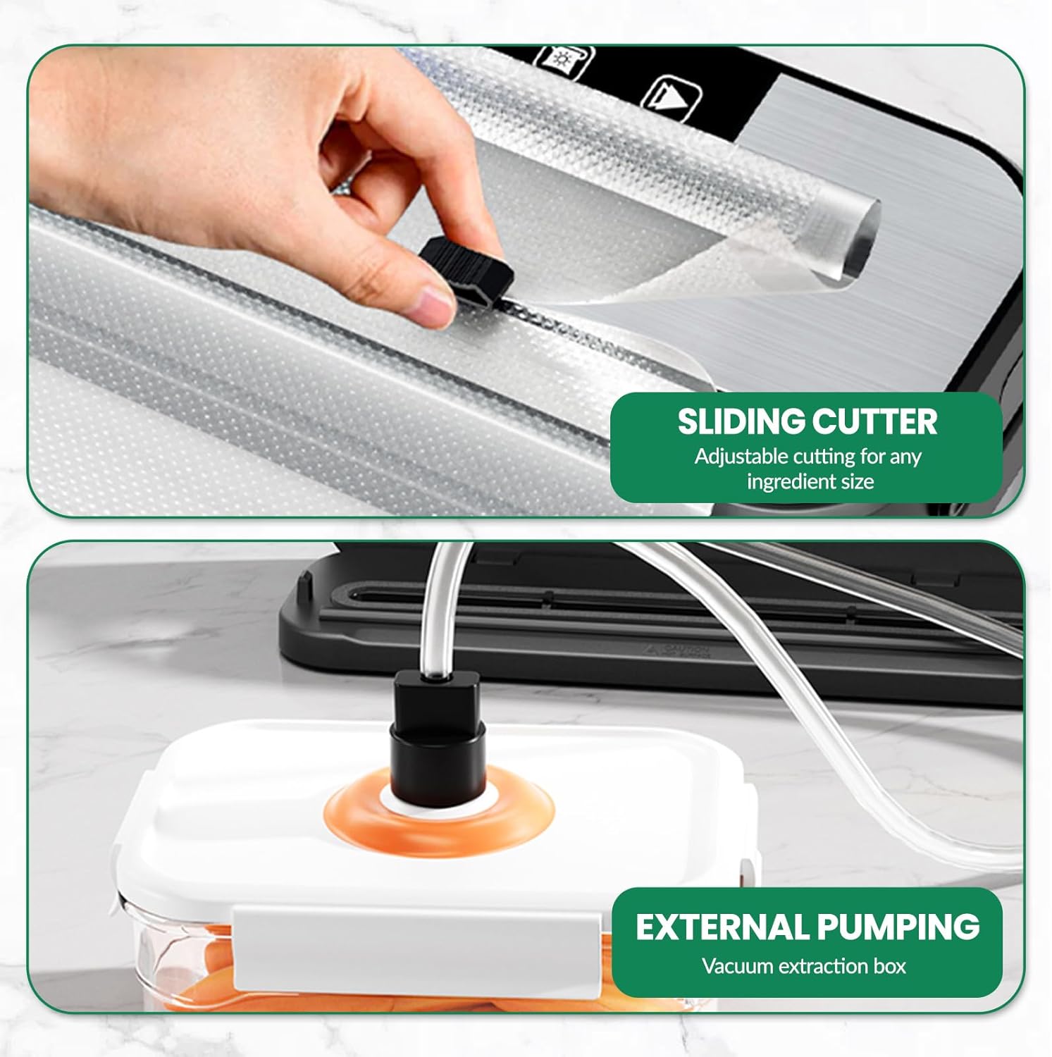 Machine sous vide alimentaire 6 en 1, 75KPA, 50 sacs, mode sec/humide