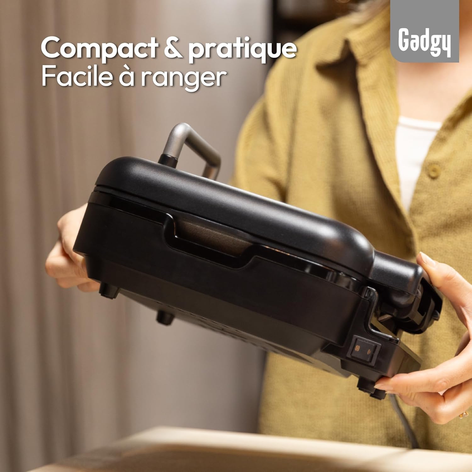 Gadgy - Gril de contact 2 en 1, 1400W, plaques amovibles, température réglable