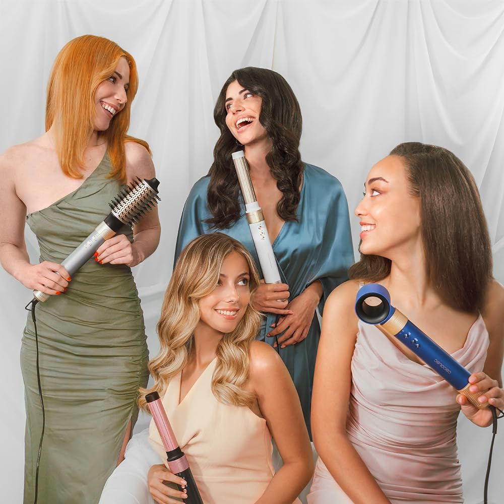 Cecotec - Brosse Airglam 10en1 - 1400W, céramique, 3 vitesses, 3 températures