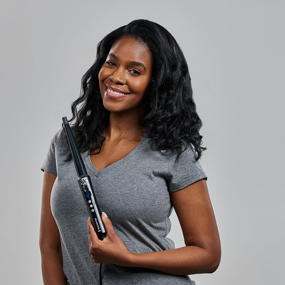 Remington - Fer à boucler conique 13-25mm - céramique perle, écran LCD, 130-210°C, gant - CI951