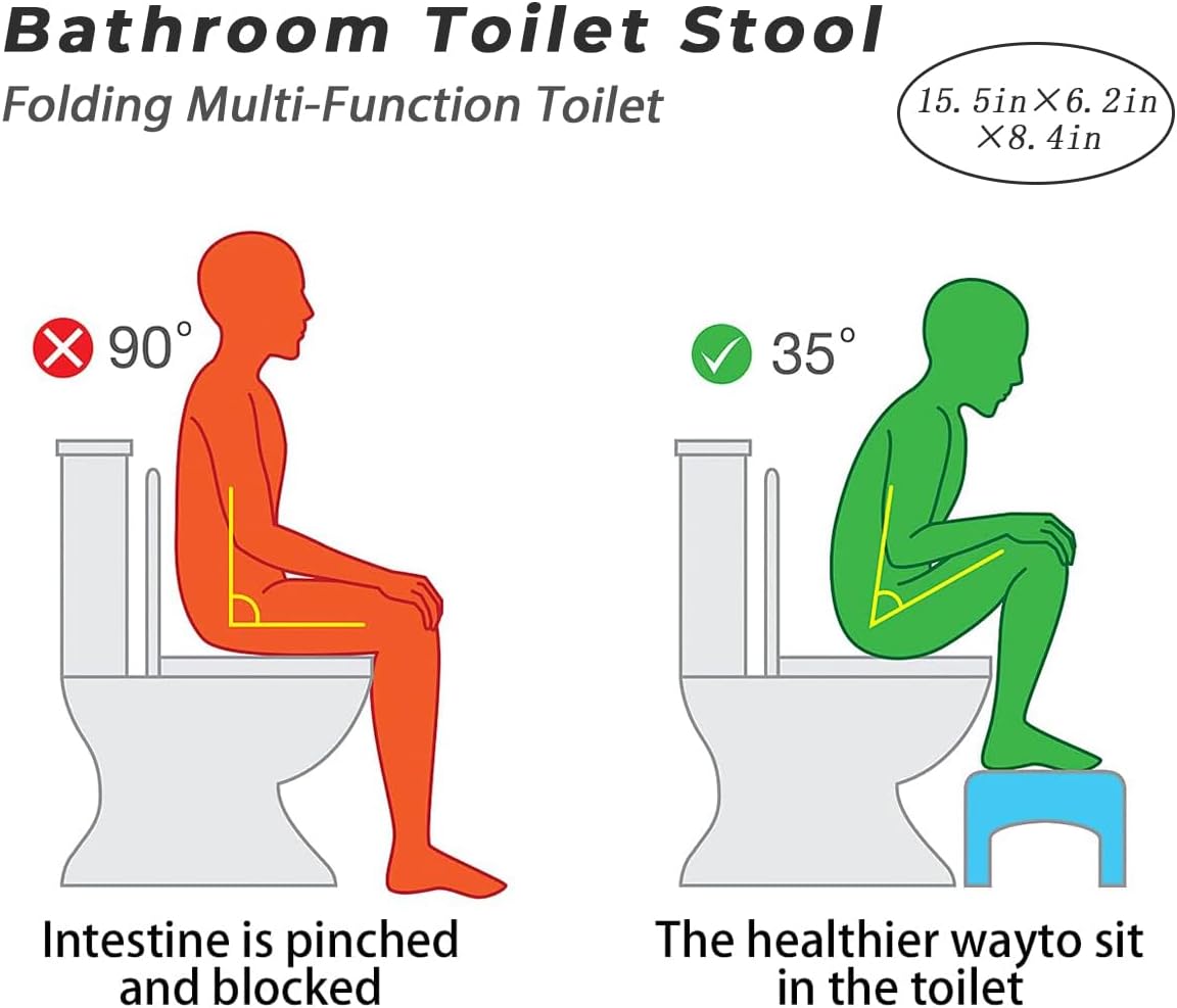 Tabouret de salle de bain - multifonction, compact, portable, blanc, robuste