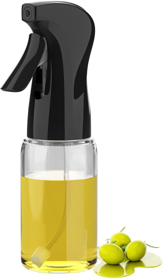 GRIFEMA - GE2003B - Pulvérisateur Huile Verre 200 ml - Jet réglable, nettoyage facile, noir