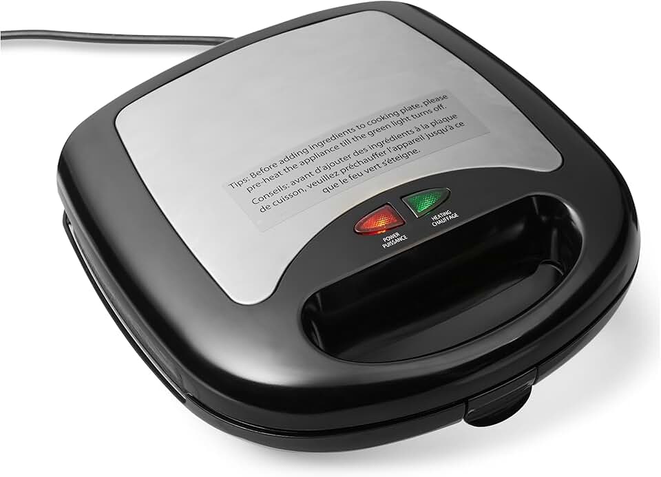 maxideelz Basics - Appareil 3 en 1 - plaques amovibles - 700W, noir