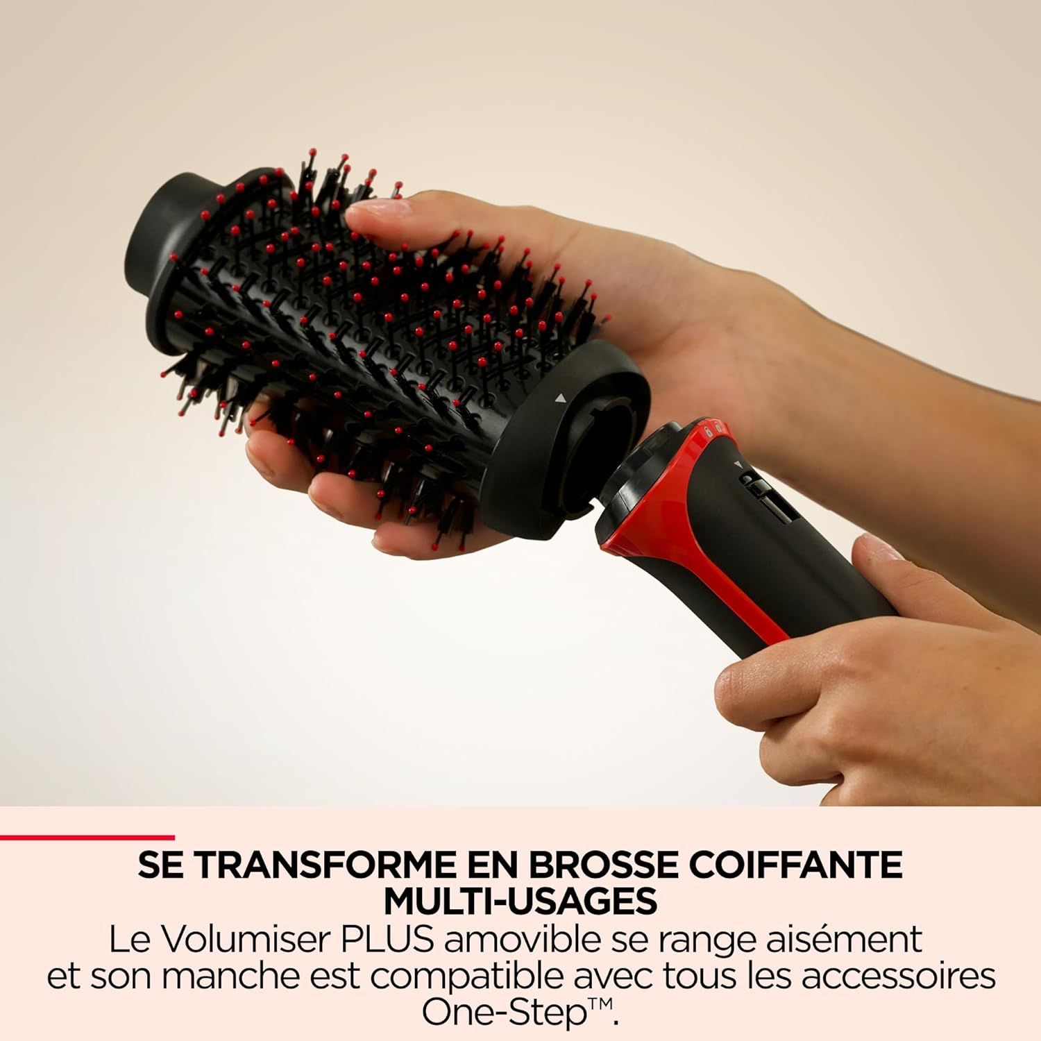 Revlon - One-Step Volumiser Plus - tête amovible - céramique/titane, picots mixtes, technologie ionique RVDR5298E