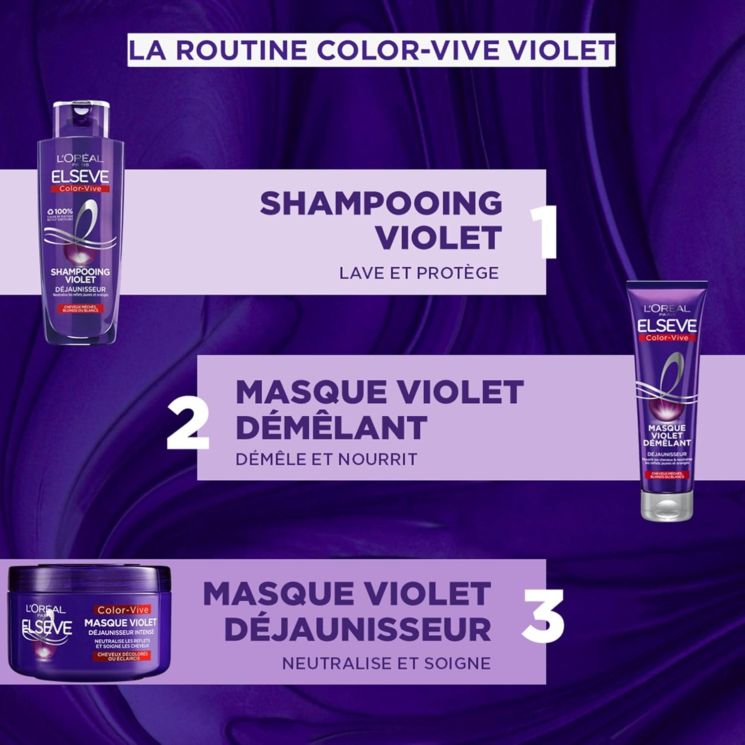 L'Oréal Paris - Elseve Color-Vive - 250 ml - masque violet anti-reflets jaunes