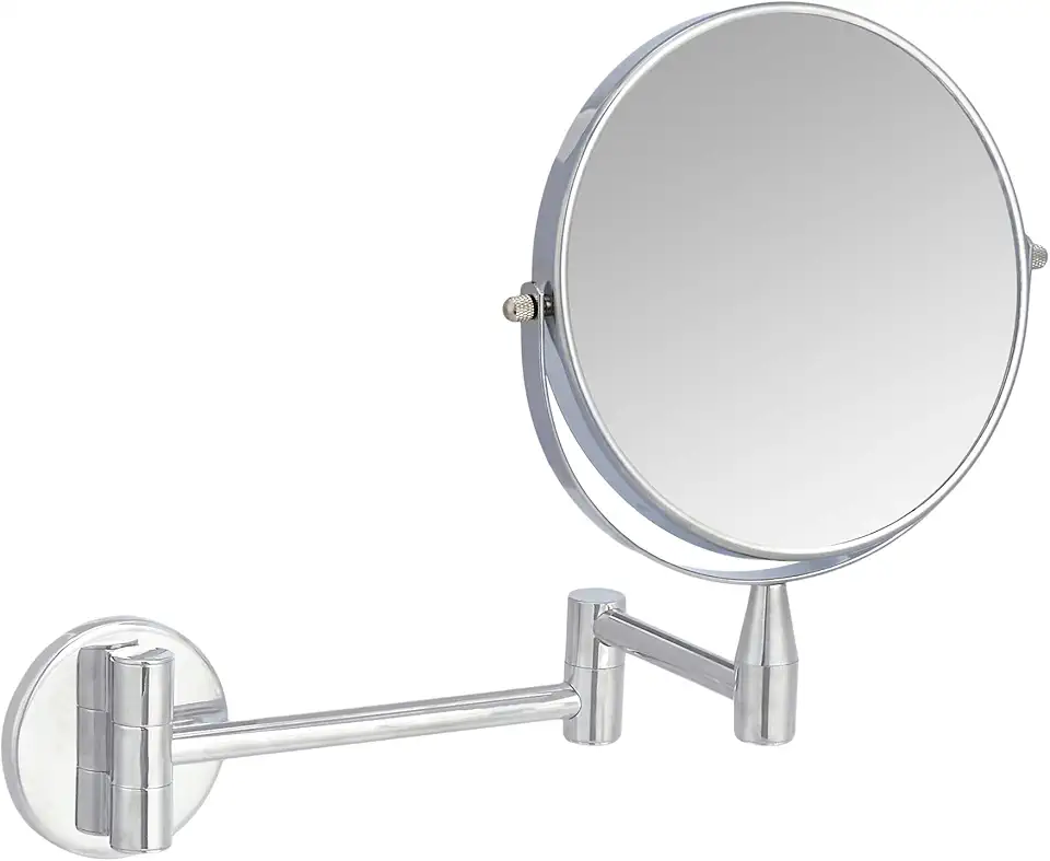 Amazon Basics - miroir mural rond - 38,6x2,9x27,9 cm - grossissant chromé