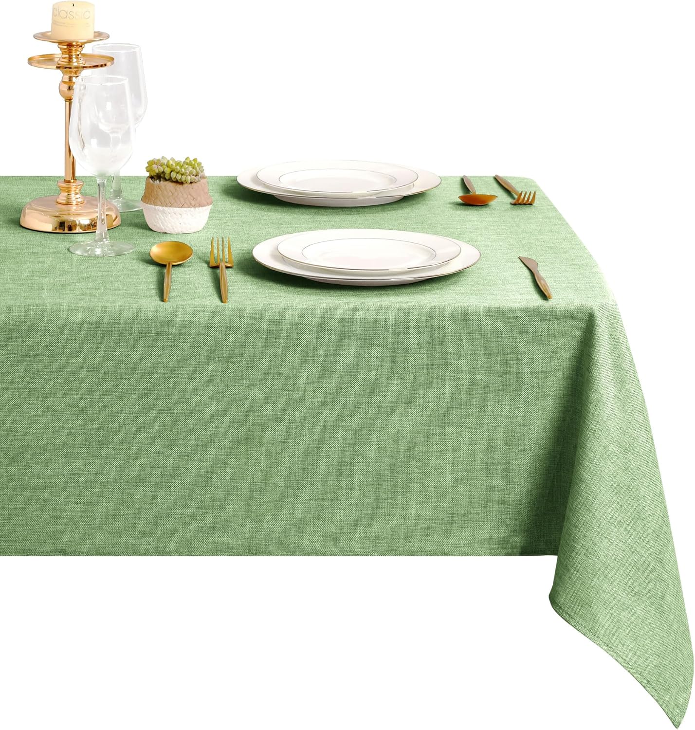 DWCN - nappe rectangulaire - 160x320cm - imperméable, anti-tache, aspect lin