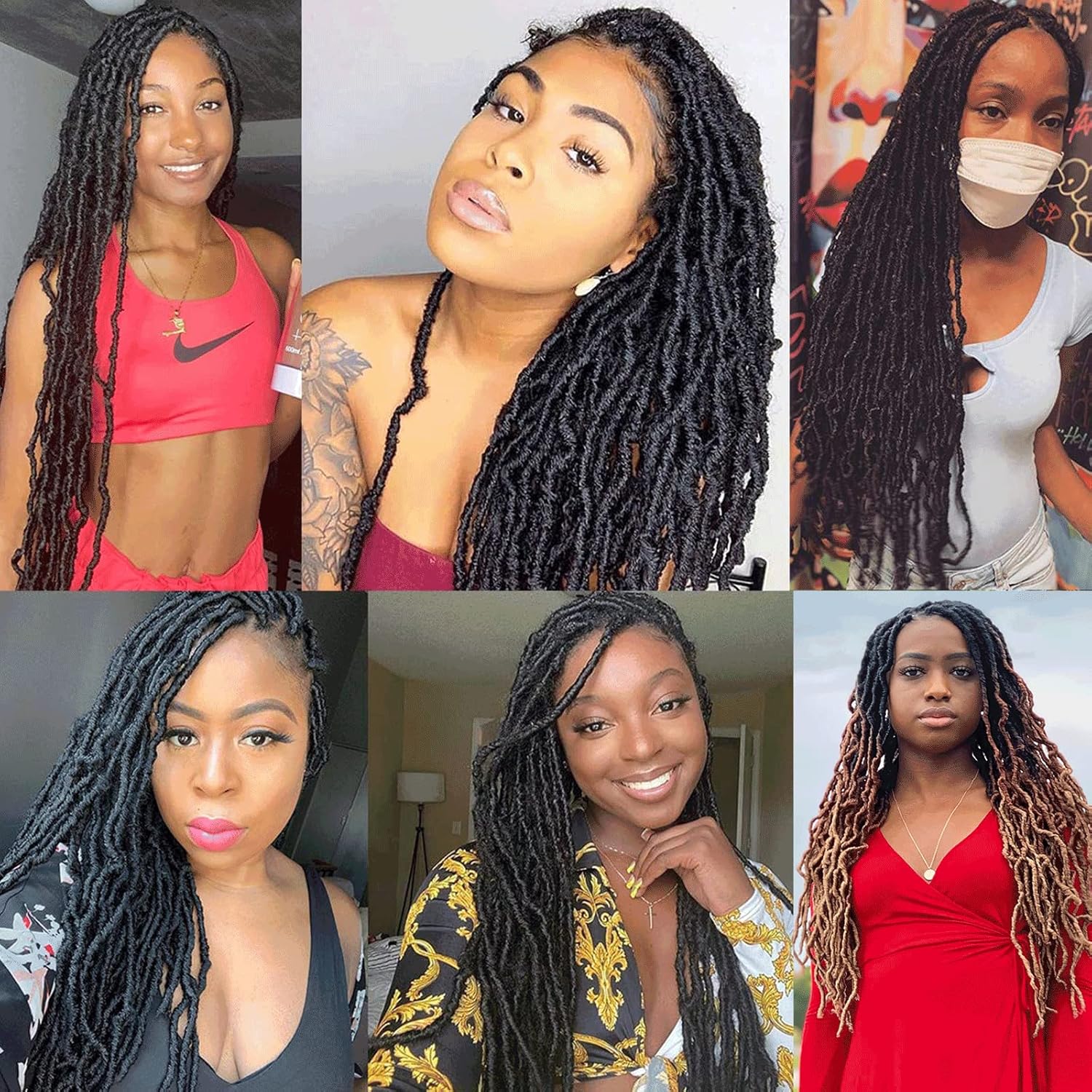 Xtrend - 7Packs faux locs 24 pouces, blonds, 12 brins, pré-bouclé