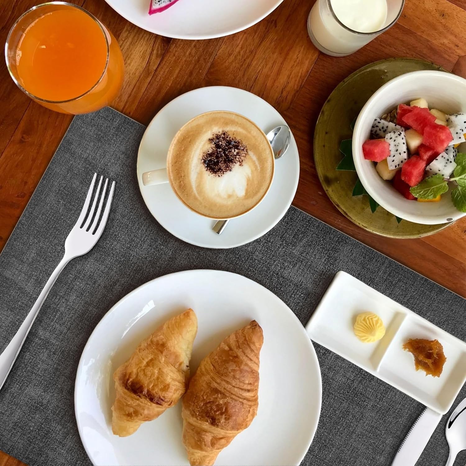 KitchenBoss - Set de table double face 43x30cm - lavable, antidérapant