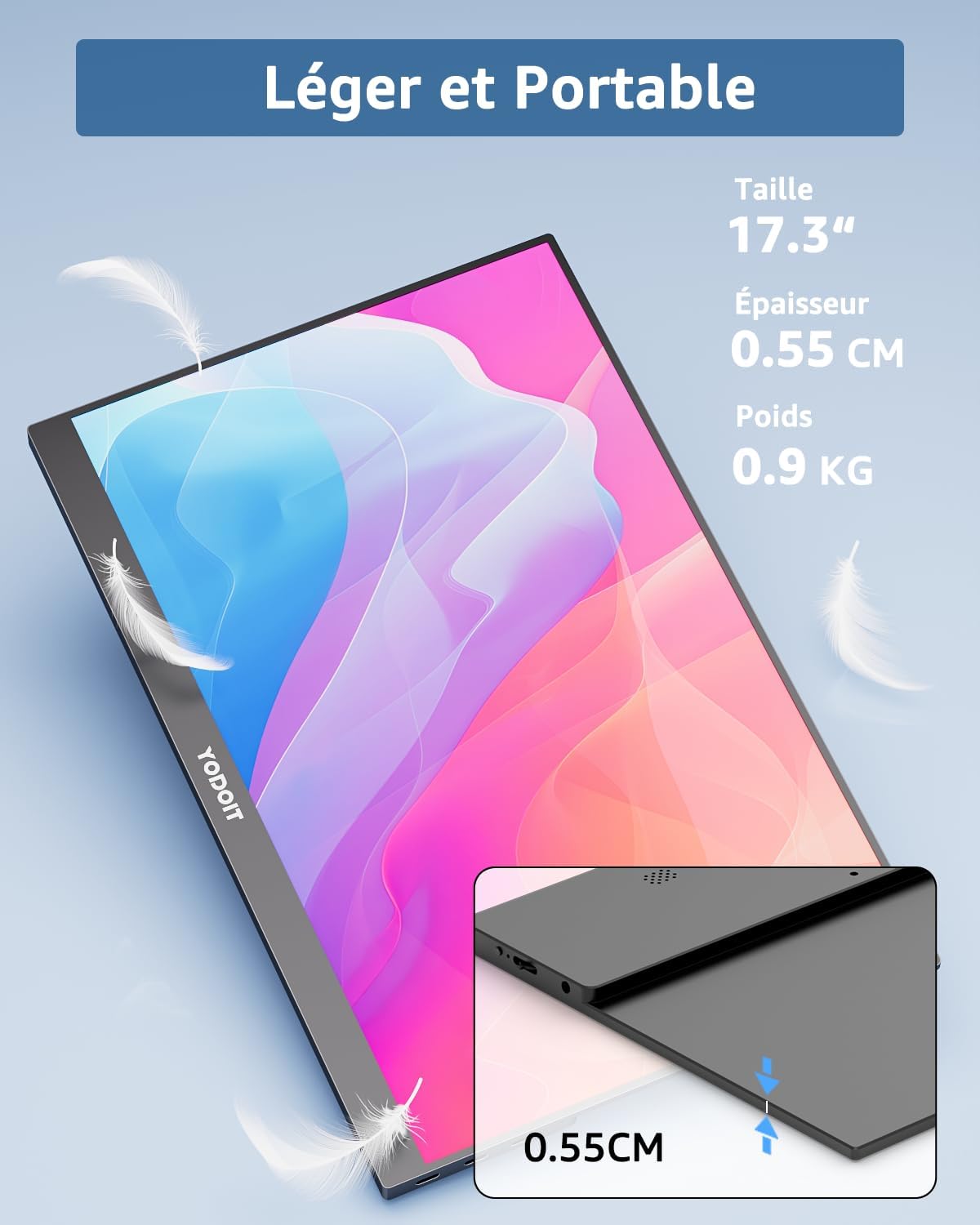 Yodoit - écran portable 17,3