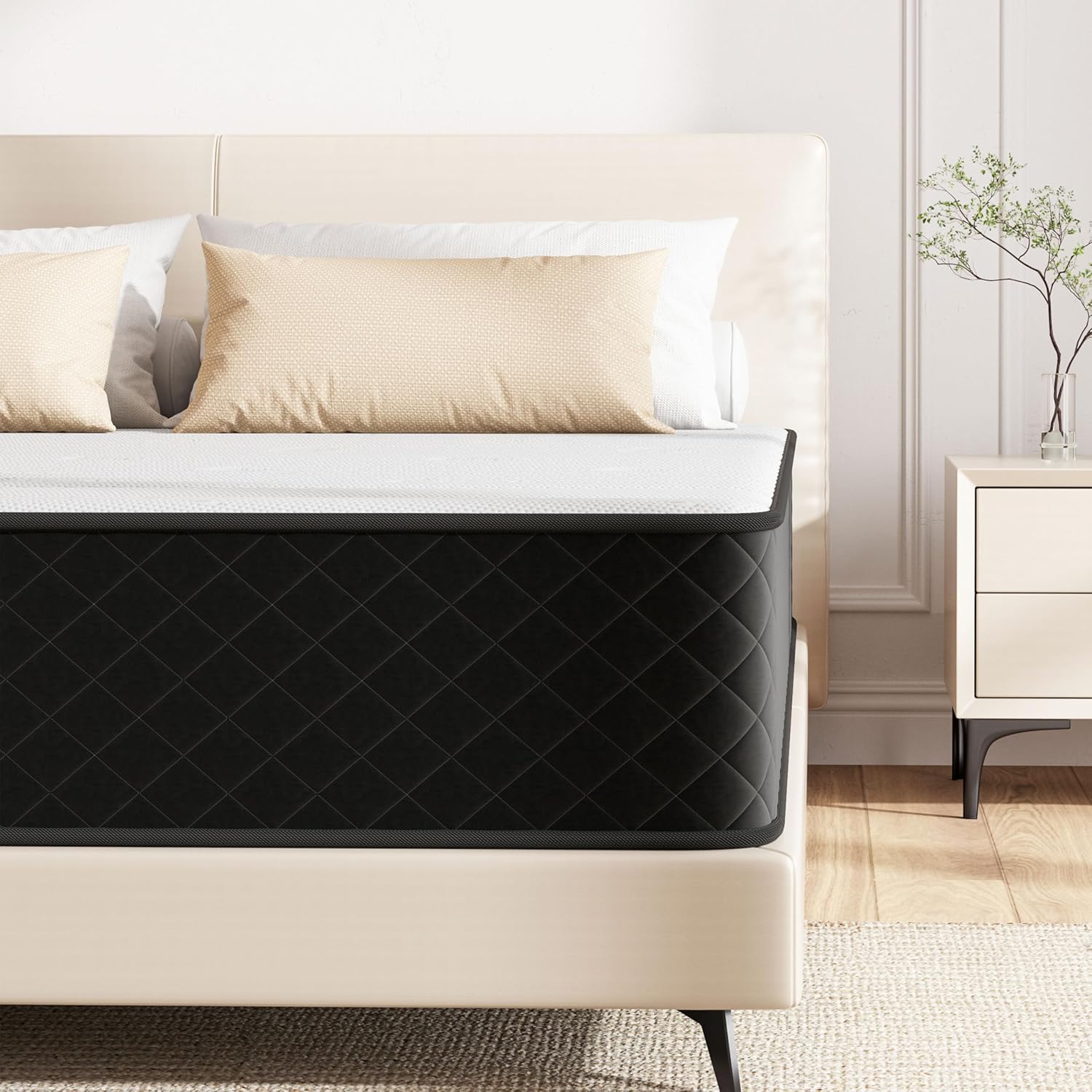 Matelas - Ressorts ensachés 7 zones H3, mémoire de forme, 120x200x25 cm