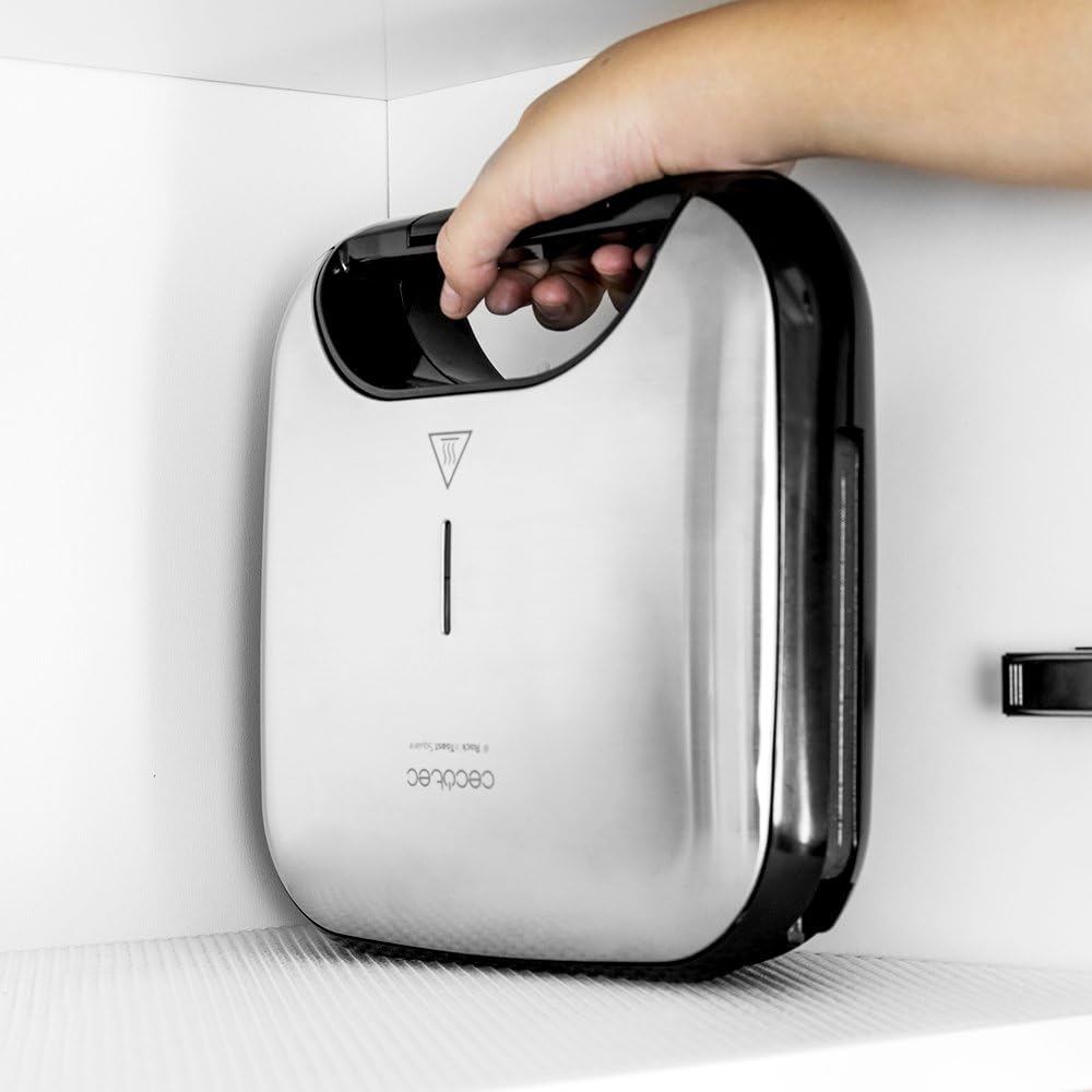 Cecotec - Rock'n Toast Sandwich Squared - 2 sandwiches - grill, antiadhésif, poignée froide, 750W