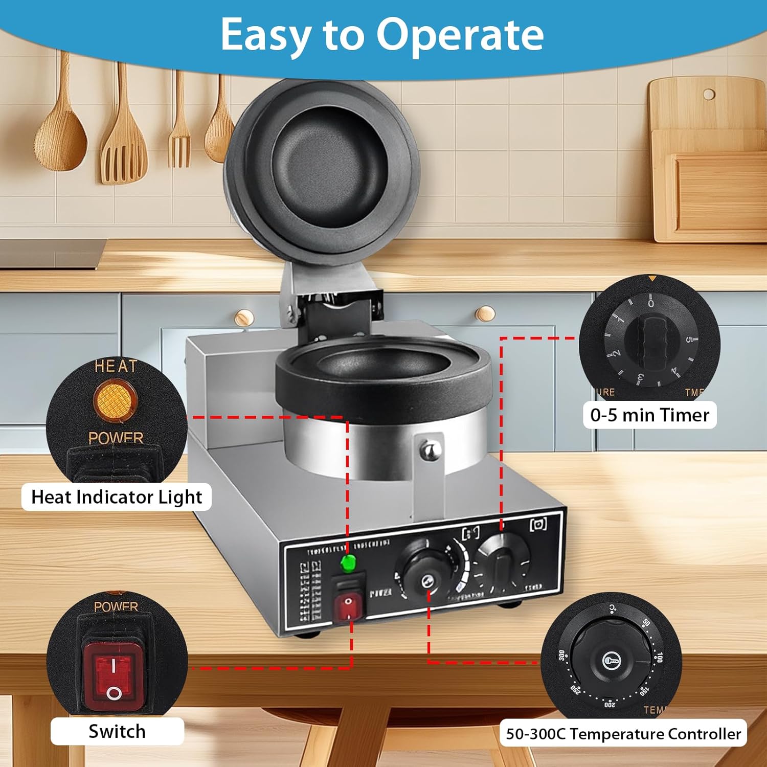 Machine à burger - presse panini, réglable 50-300°C, minuterie 5 min, UFO