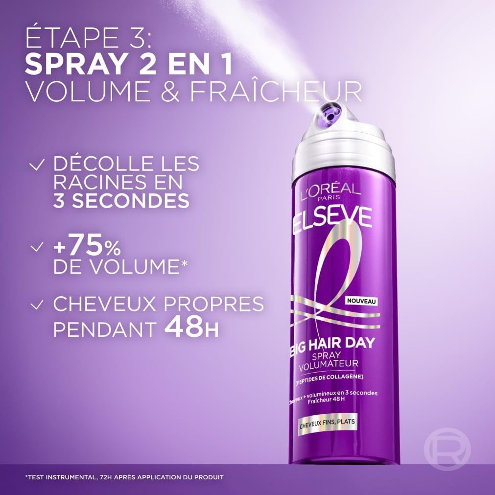L'Oréal Paris - Elseve Collagen Lifter - soins cheveux fins - volume 72H, peptides collagène