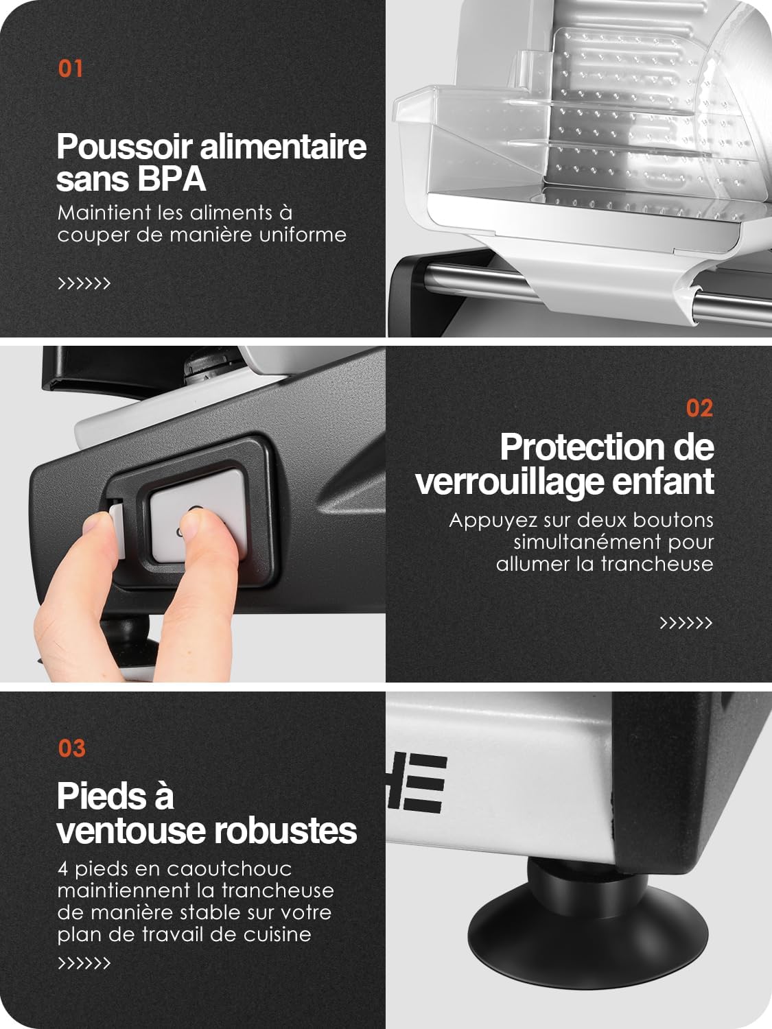 YASHE - trancheuse électrique 250W - 19cm, 0-15mm, 2 lames