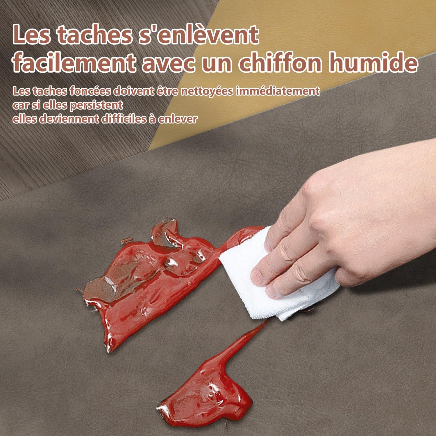 Set de table - lot de 6, cuir PU double face, 43x30cm, lavable, antidérapant