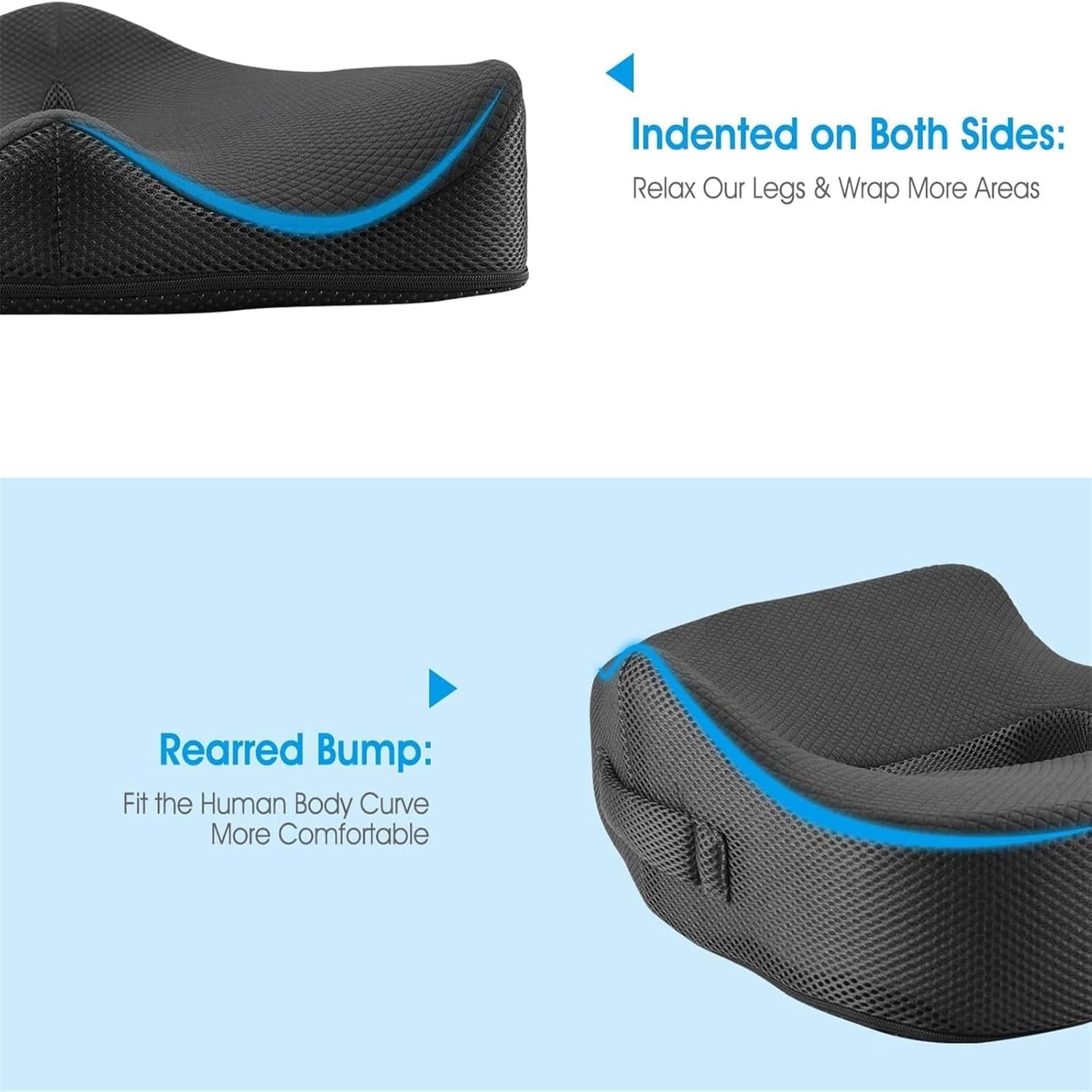 Feagar - Coussin mémoire ergonomique - 45x35cm - soutien coccyx, siège auto/bureau, soulagement sciatique