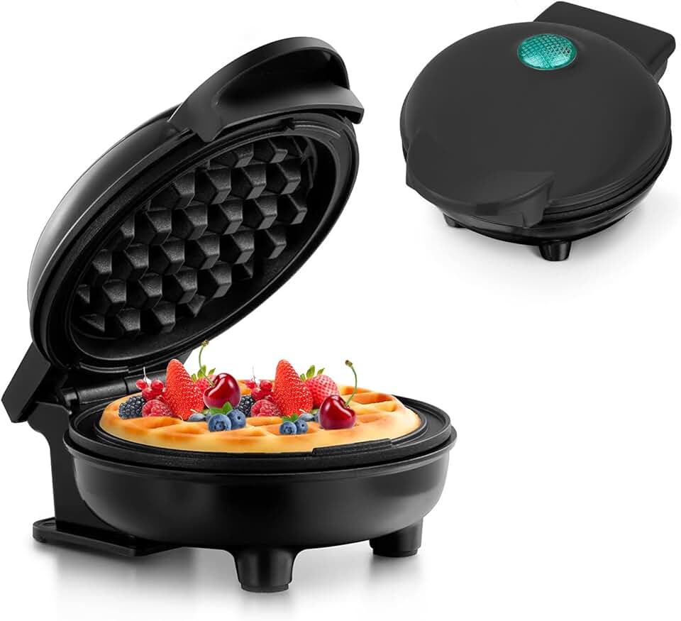 Mini gaufrier - design rétro - surface antiadhésive - format compact