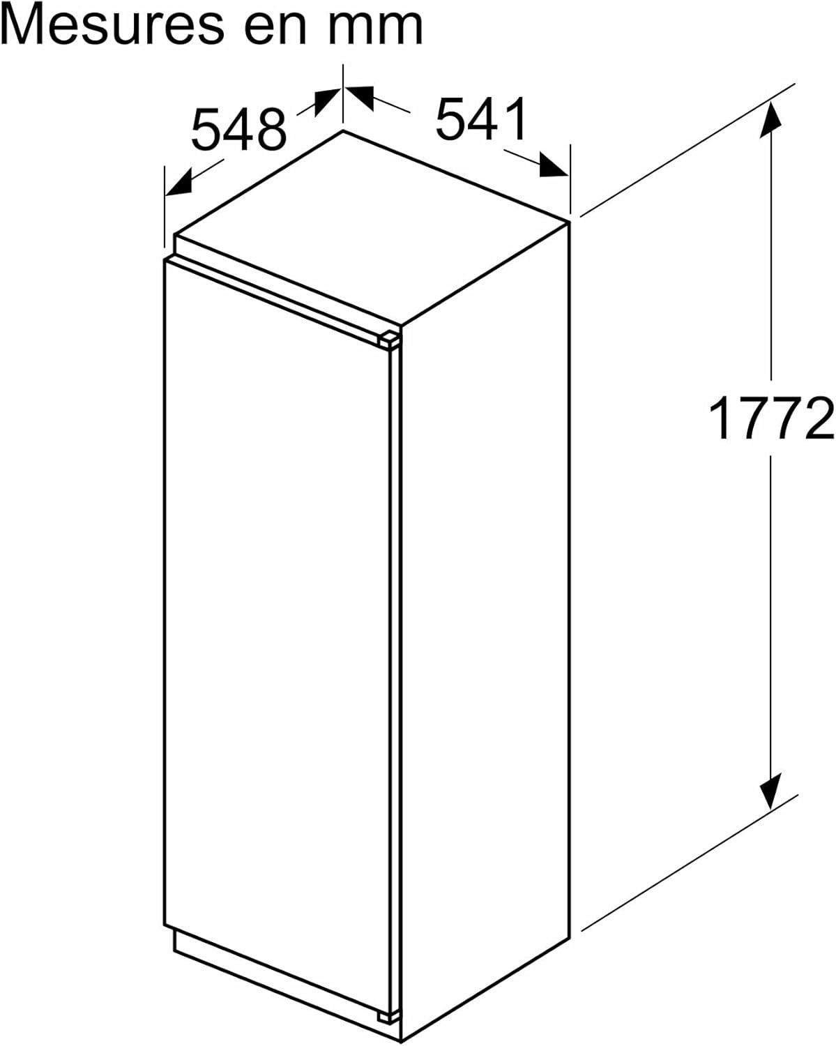 Bosch - Réfrigérateur 1 porte Série 2, 310 L, 177x54 cm - KIR81NSE0