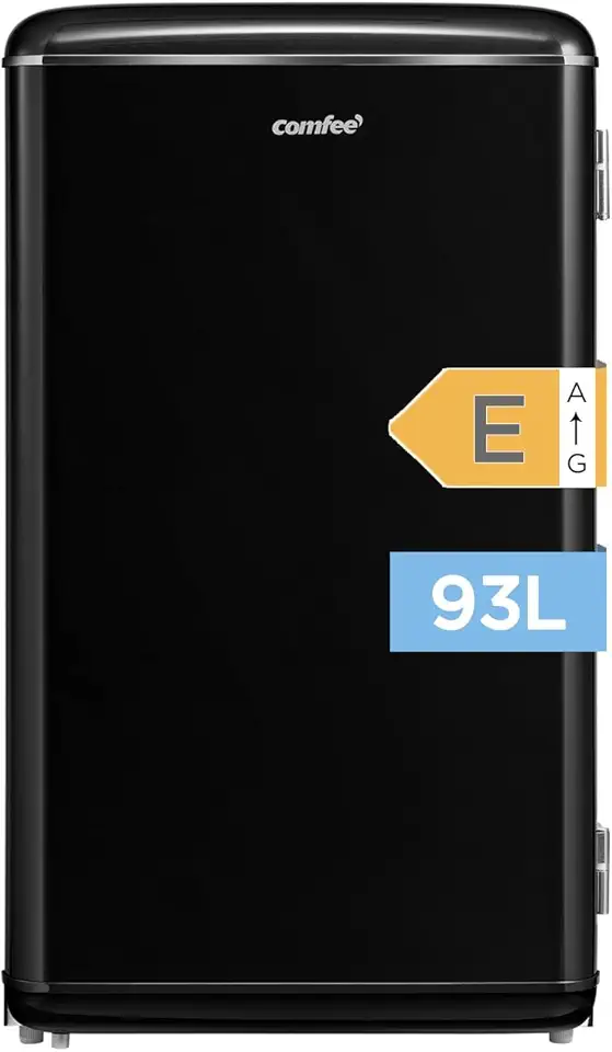 Comfee' - Réfrigérateur rétro 93L, sous-plan, LED, Noir, RCD93BL2EURT(E)