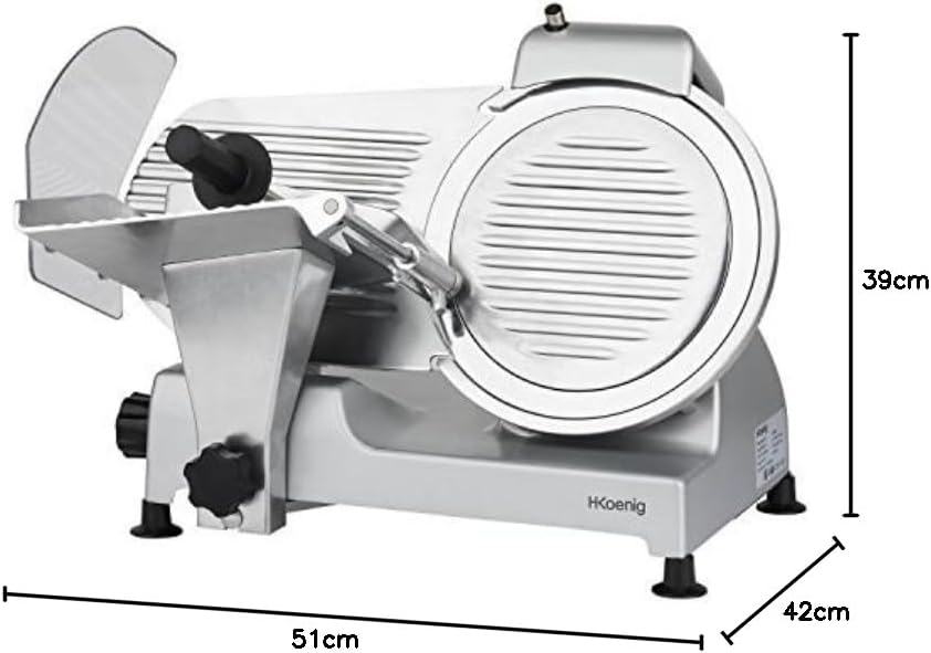 H.Koenig - trancheuse électrique pro - lame 25 cm - coupe 0-12 mm, aiguiseur, MSX250