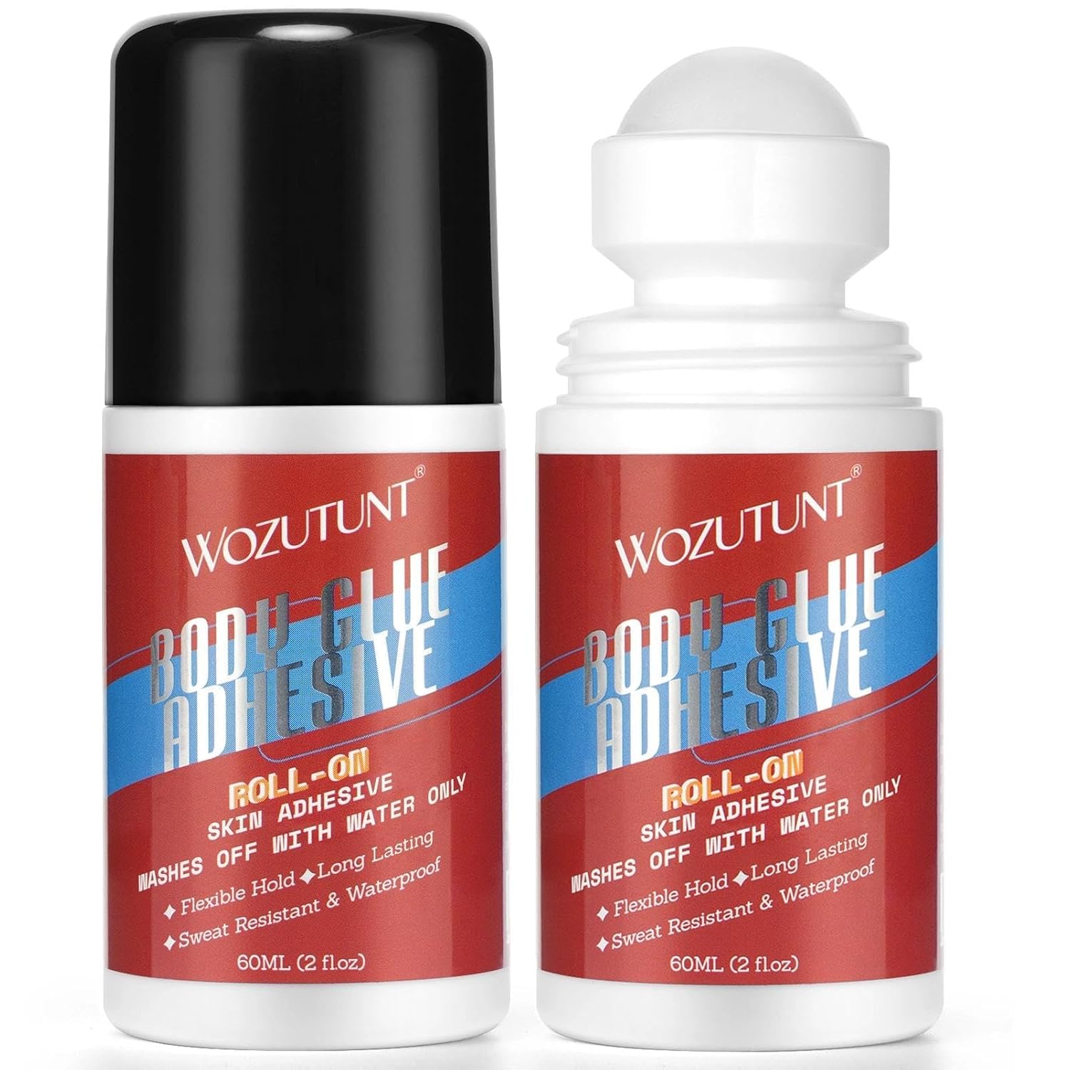 Colle corporelle – bille, 2pcs – résistante sueur, lavable eau, adhésif textile