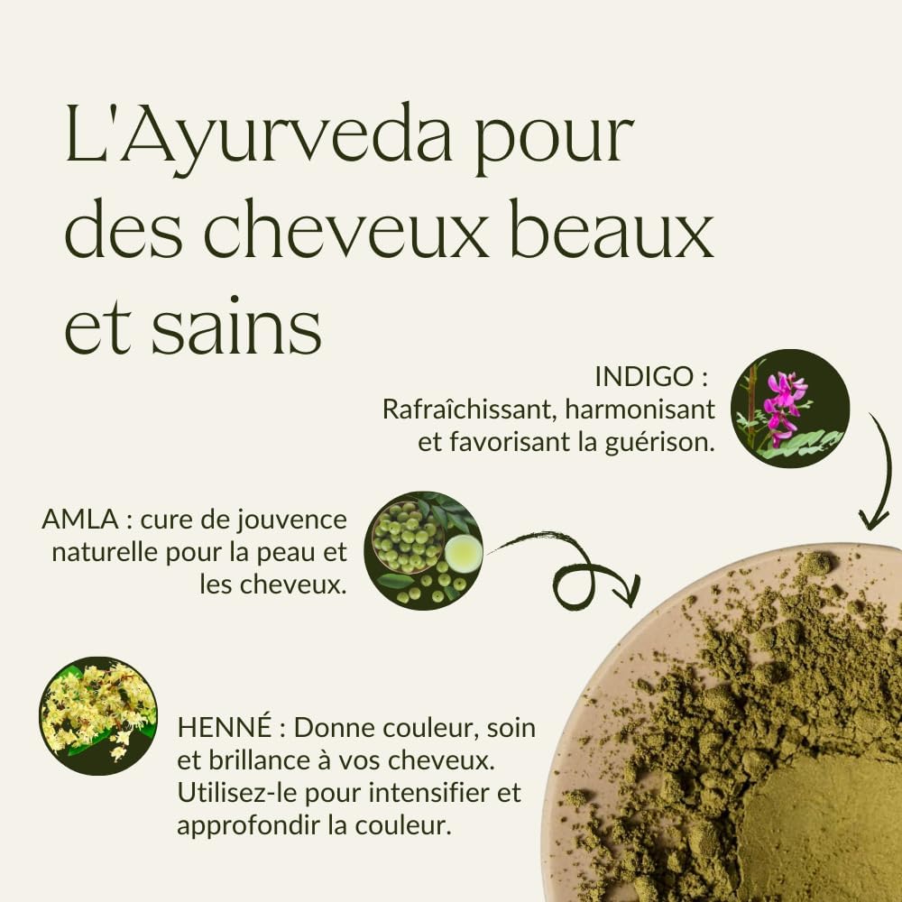 Khadi - coloration végétale châtain noisette - 100g - naturel, brillance