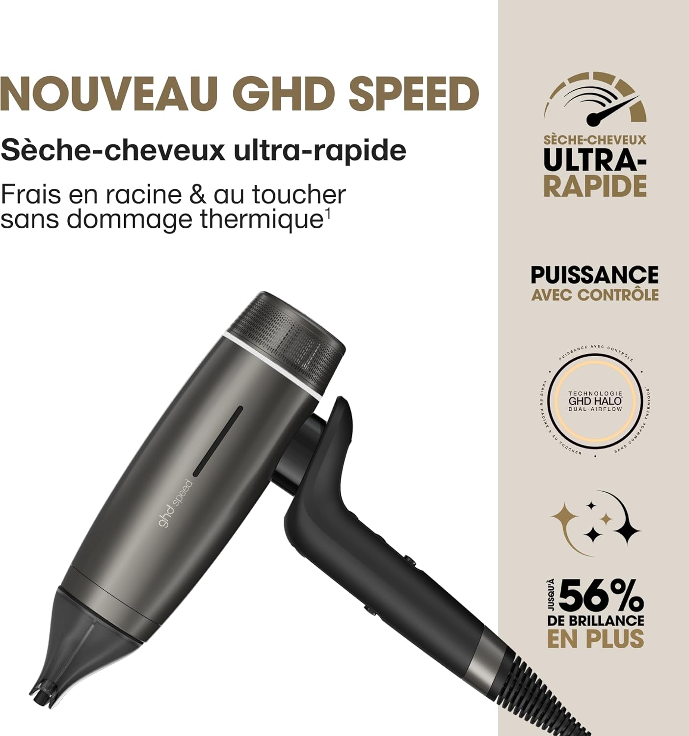 ghd - Speed série - sèche-cheveux pro, séchage rapide, contrôle,  sans dommage