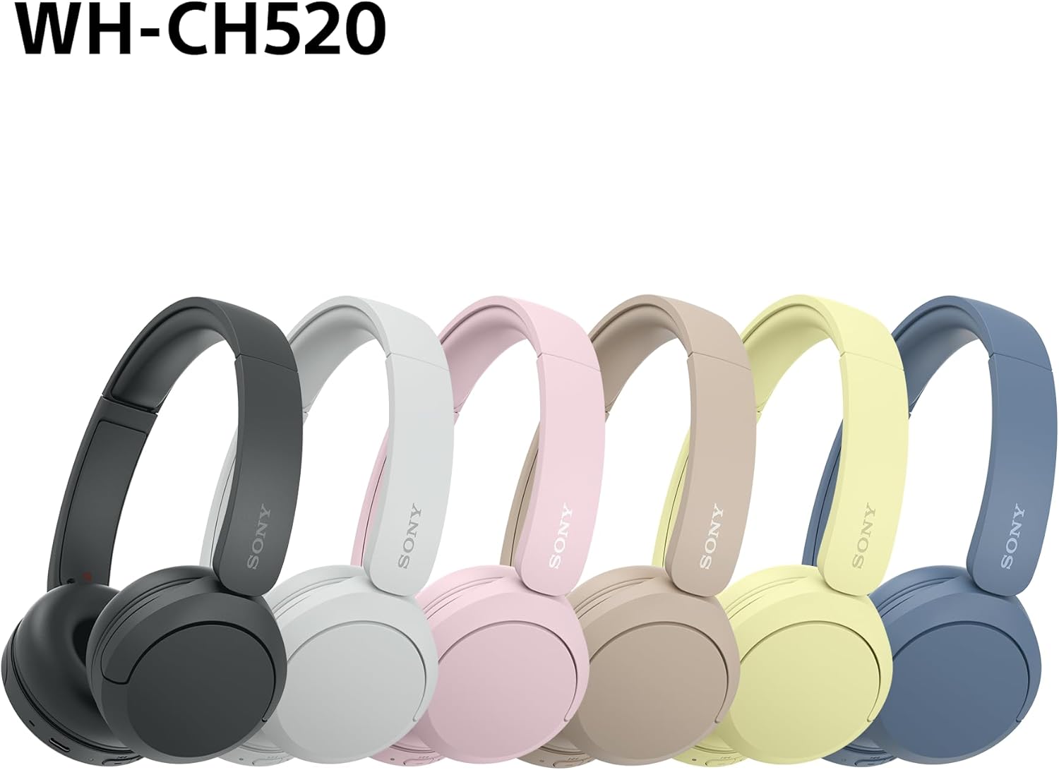 Sony - WH-CH520 - Casque Bluetooth, micro, 50h autonomie, bleu