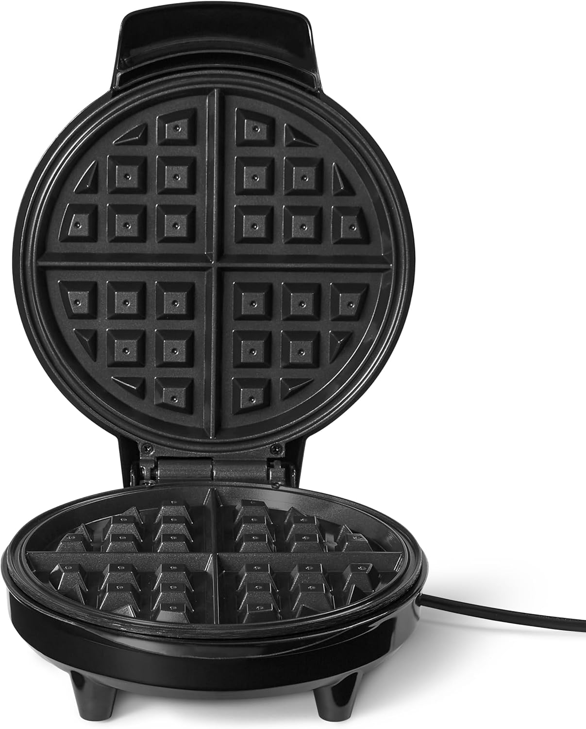 Amazon Basics - Gaufrier rond 20cm - Plaque céramique antiadhésive, contrôle dorure