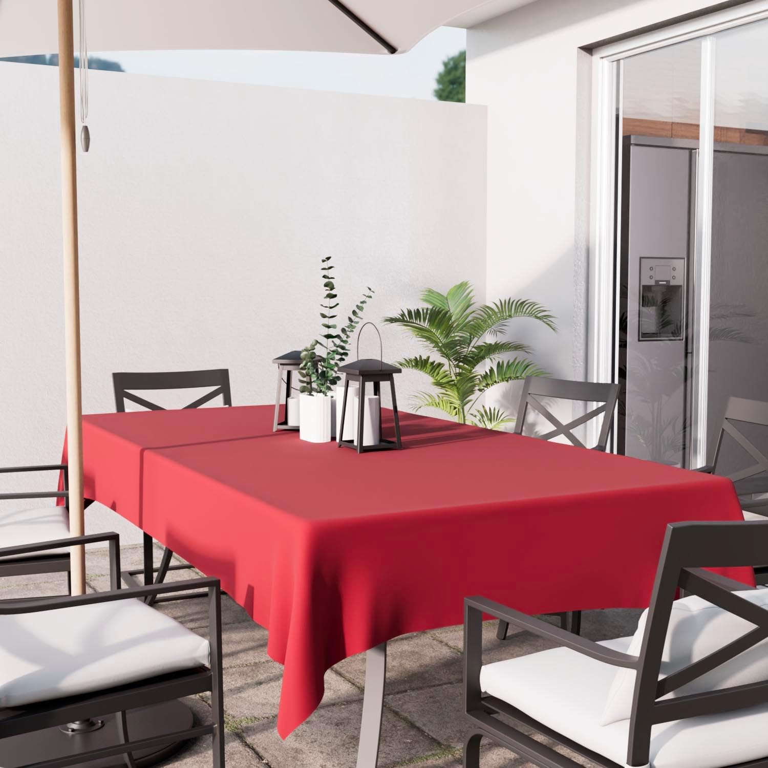 Soleil d’Ocre - Alix nappe rectangle anti-taches - 140x200 cm - polyester rouge