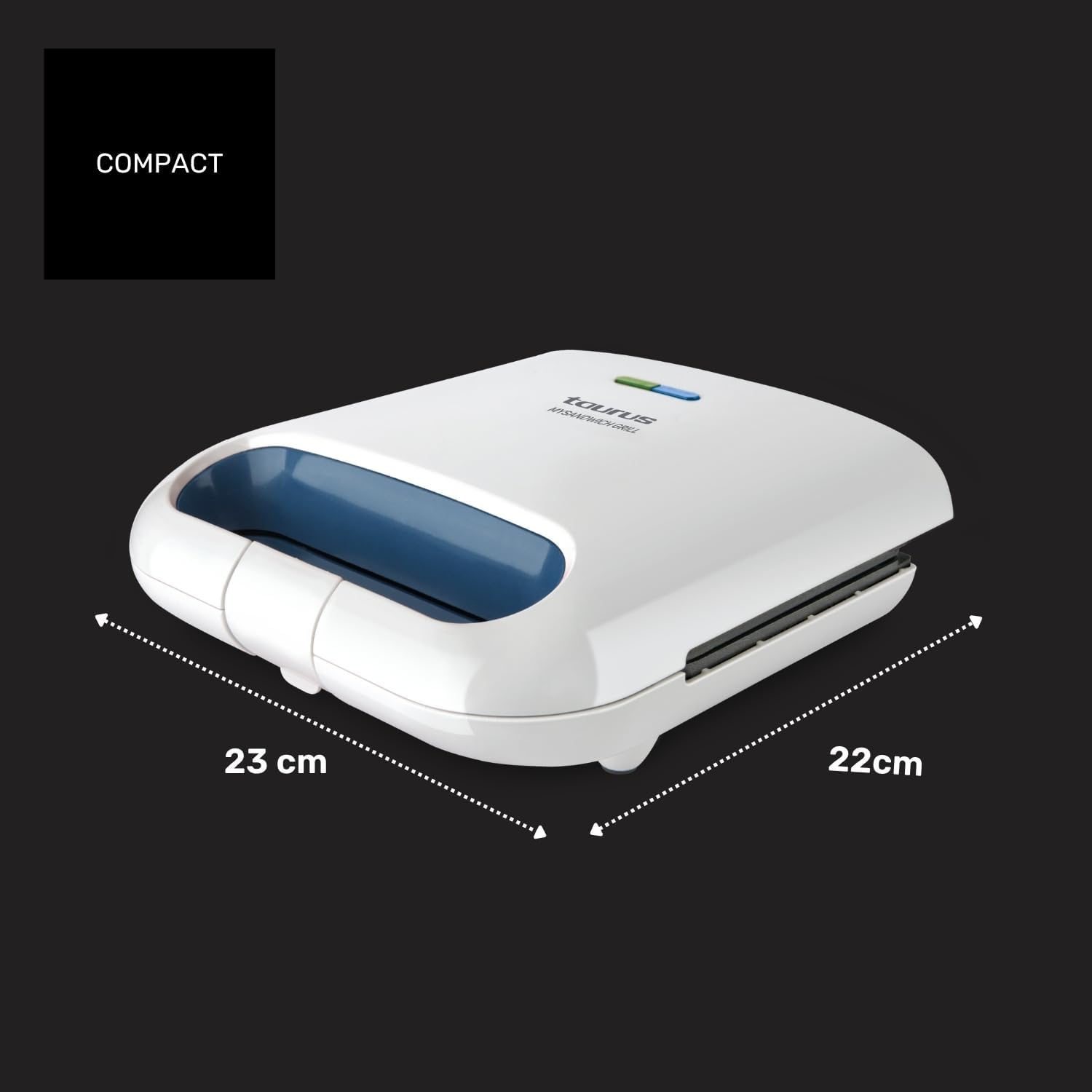 Taurus - Mysandwich Grill - grill électrique 800W, plaques antiadhésives, voyants, blanc