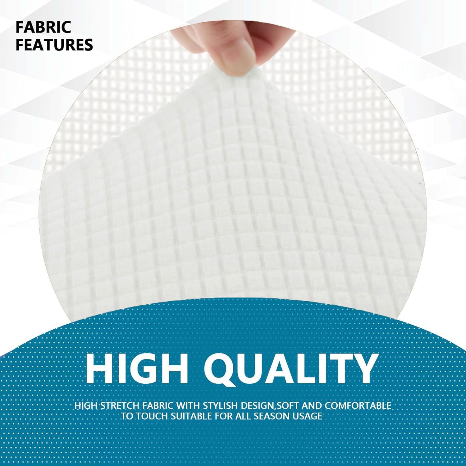 Housse canapé 2 places - extensible, lavable, antidérapante, blanc