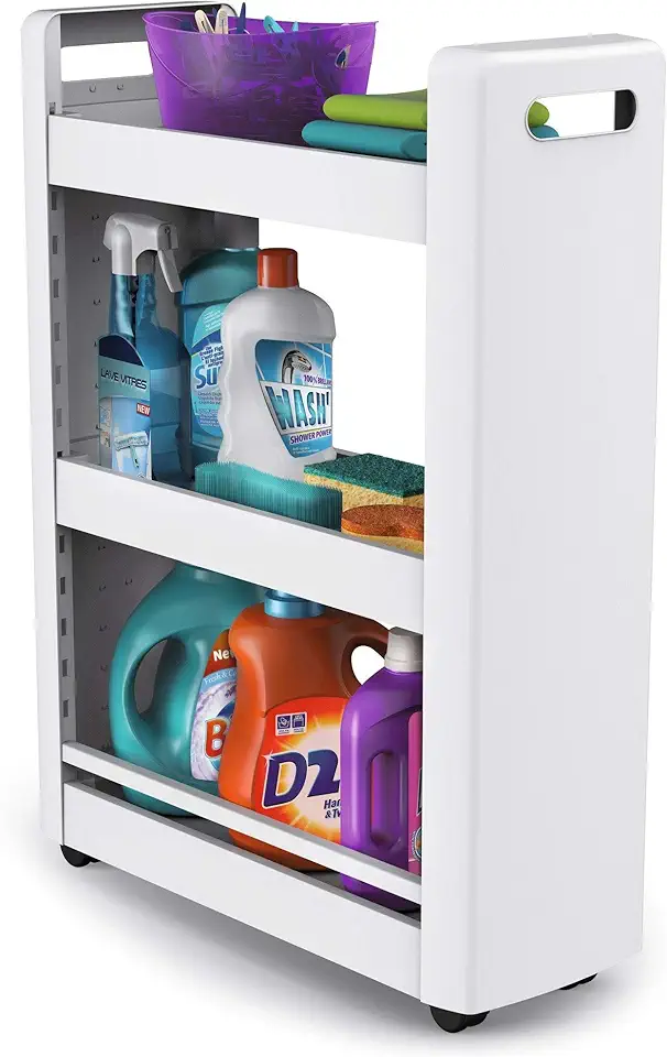 EDA - Desserte Mobilio 3 étagères, 60x22x79cm, polypropylène blanc, EDA10495BLPX25