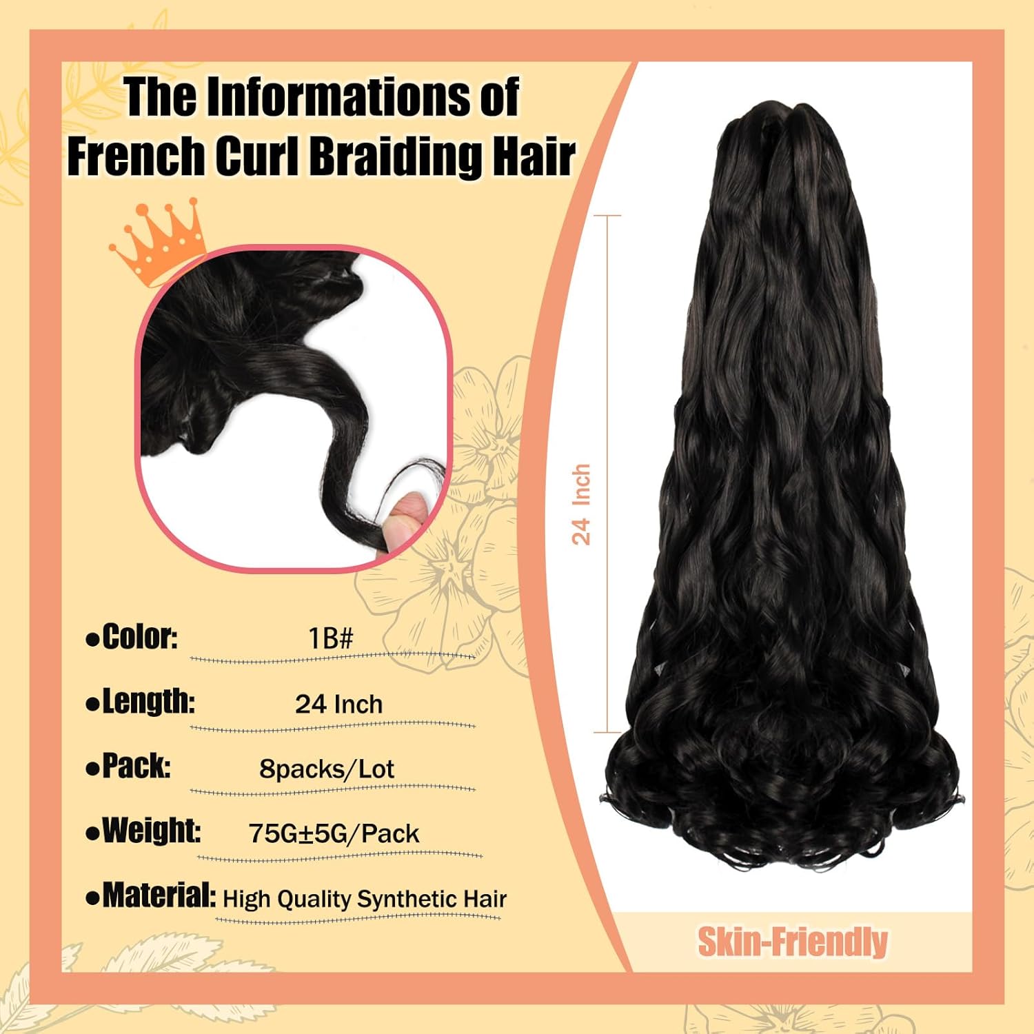 Enbeautiful - French Curl Braiding Hair 24