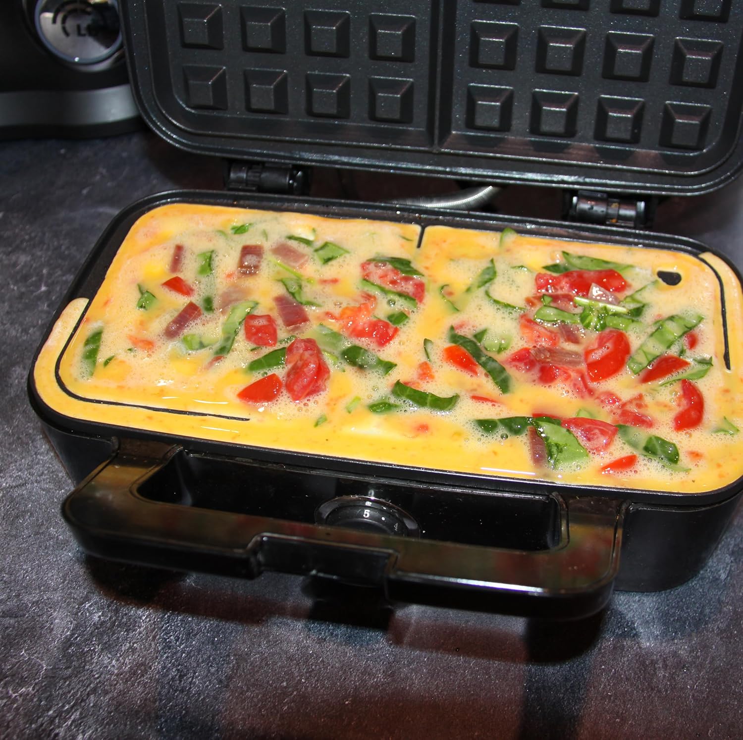 Little Balance - Speedn Mixt inox/noir - 1200W, gaufrier gril 2en1, plaques amovibles - 8368