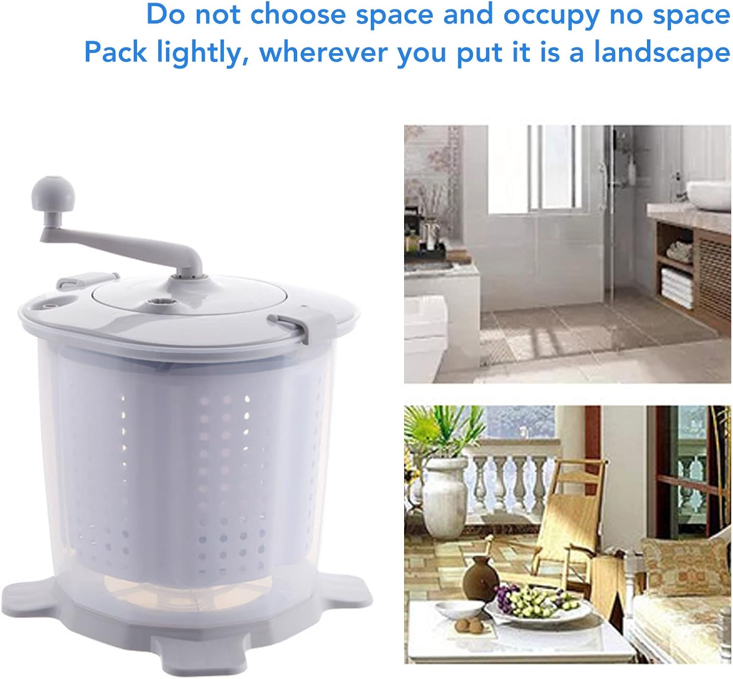 Machine à laver manuelle - portable, manivelle, compact, sans électricité