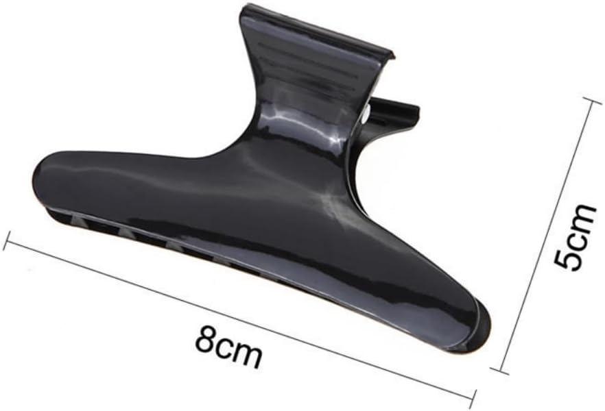 Grapelet - pince à cheveux papillon - 12x - plastique noir, coiffure filles