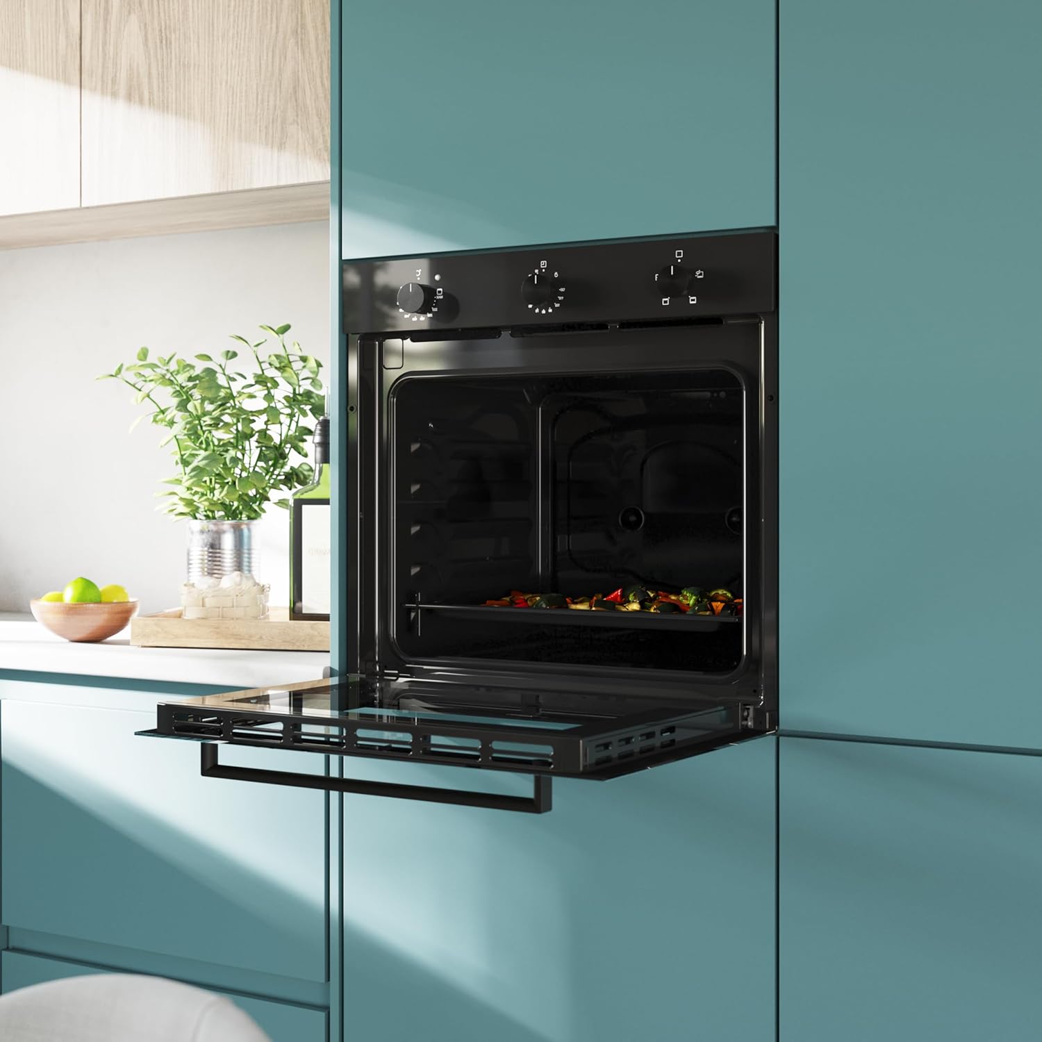 Cecotec - Bolero Hexa Glass Black - 77L, 2800W, vapeur, minuterie, C136000