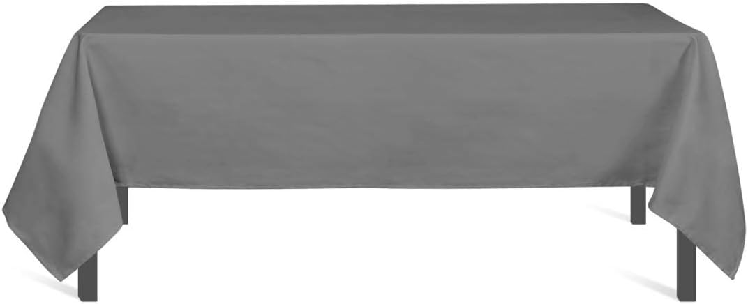 Soleil d'Ocre - Alix - 140x240 cm - Nappe rectangle anti-tâches, polyester, gris