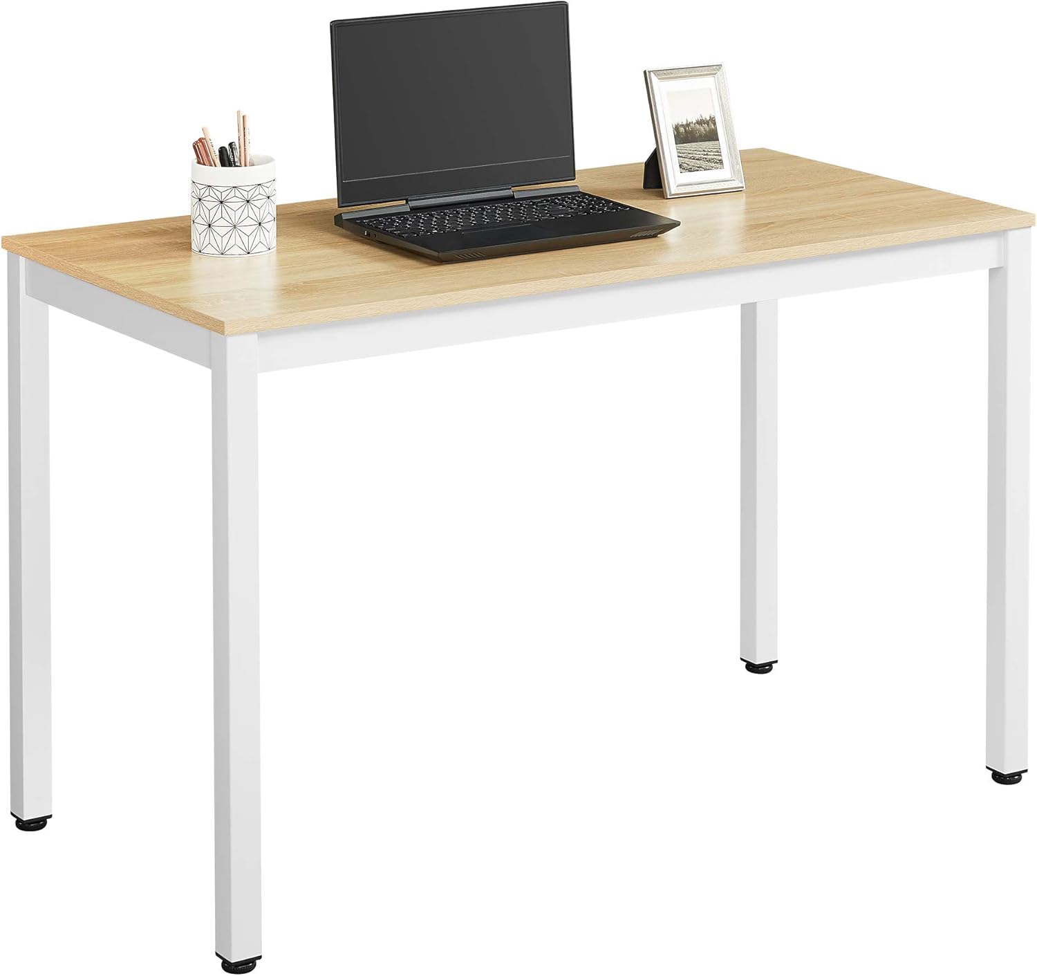 VASAGLE - table de bar LWD64N - 60x120x75 cm - bois et blanc, montage facile