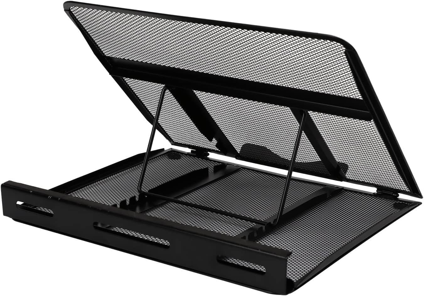 Amazon Basics - support ordinateur portable ergonomique 33x28.7x18.5cm, ventilé, jusqu'à 17.3 pouces, noir