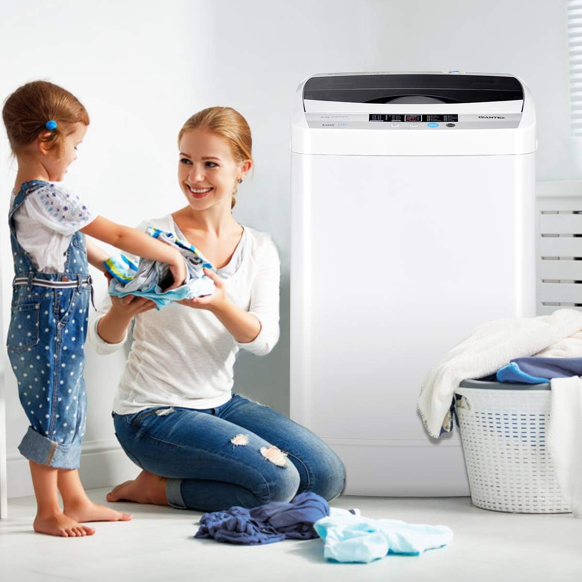 GOPLUS - lave-linge série - 50x50x85 cm - 4,5kg, 10 programmes, LED