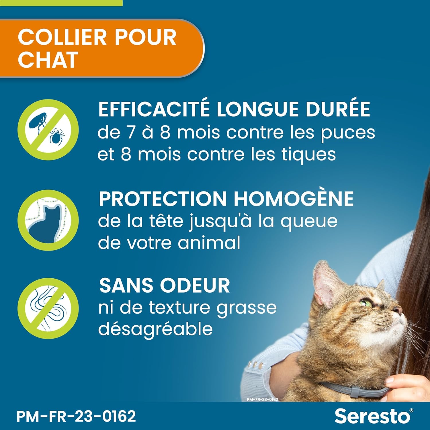 Seresto - Collier Chats - gris - 7 à 8 mois protection puces tiques