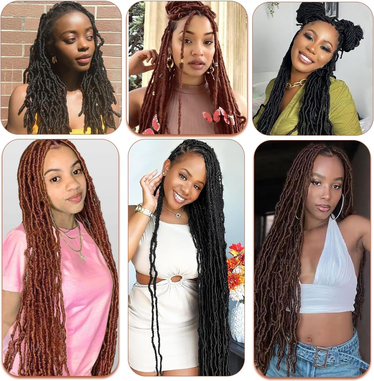 Faux Locks Crochet Braids - Soft Locs 45,7cm - 8 Mèches Bouclées