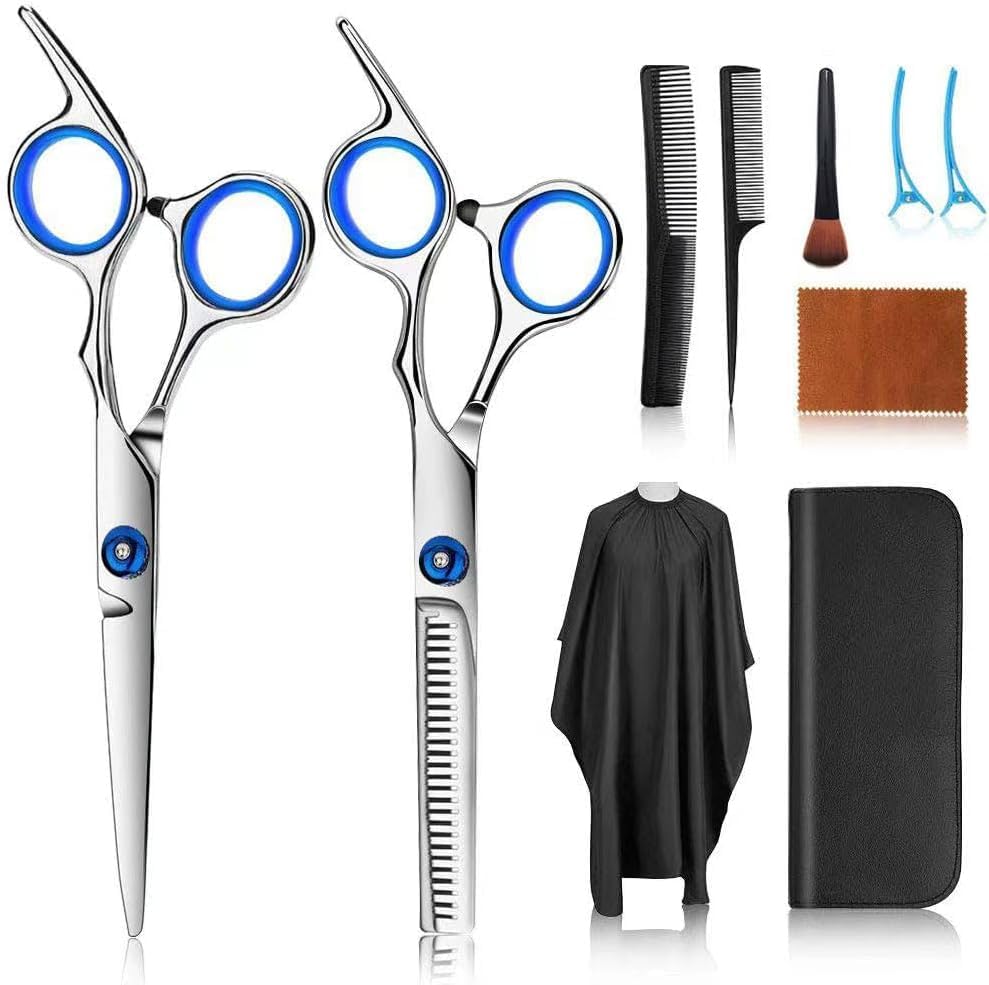 Kit Ciseaux de Coiffure - inox 10 pcs - pro salon maison - JDF10P