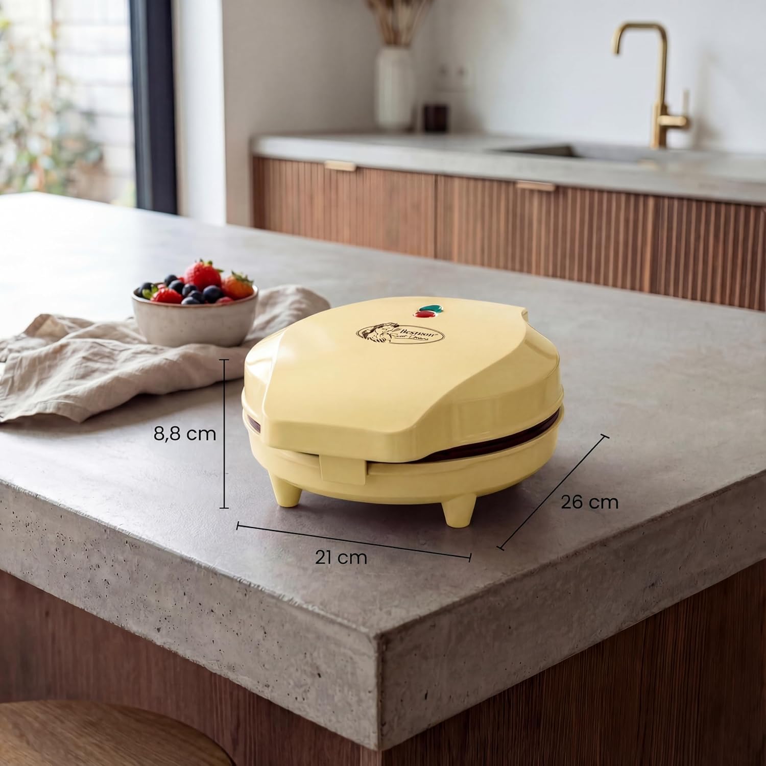 Bestron - Gaufrier classique rétro - 700W - plaques cœur antiadhésives